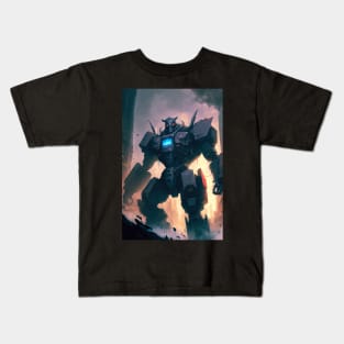 Monster giant robot attacking the city Kids T-Shirt